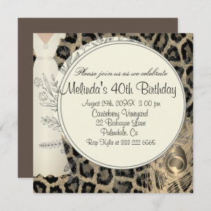 Exotic leoparprint elegante invitación de cumpleañ