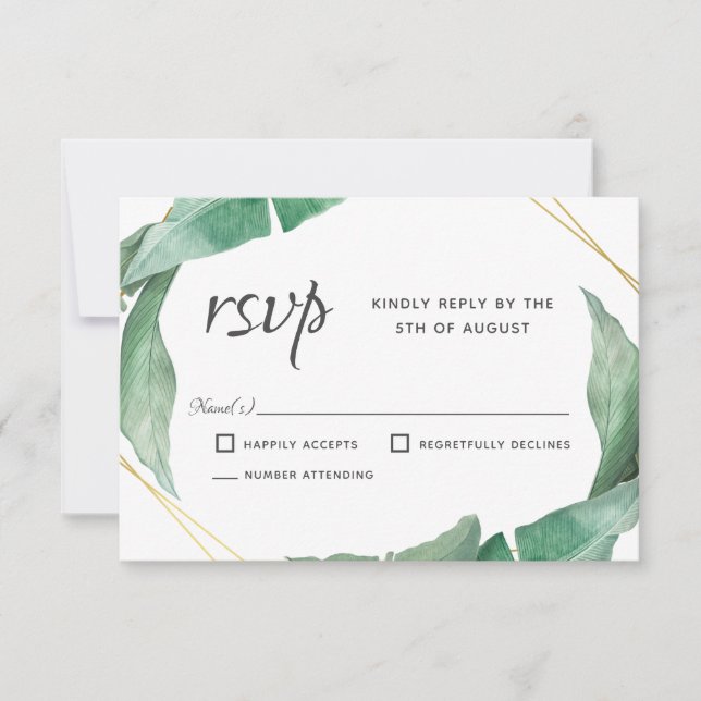 Exótica banana tropical sale de matrimonio RSVP (Anverso)