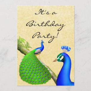 Exótica invitación a fiesta de cumpleaños del pavo