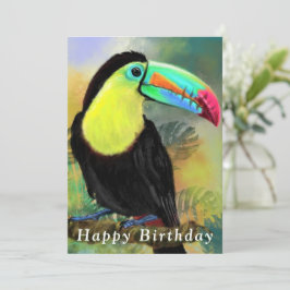 Exótica tarjeta de cumpleaños Toco Tropical Toucan