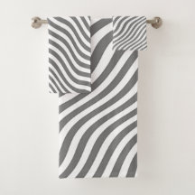 EXÓTICO NEUTRAL GRAY ZEBRA HUELGA BATH TOWEL SET