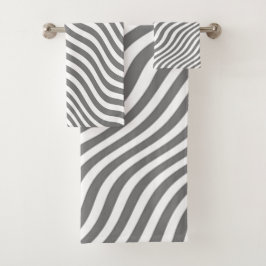 EXÓTICO NEUTRAL GRAY ZEBRA HUELGA BATH TOWEL SET