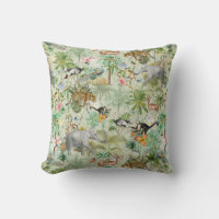 Exóticos animales salvajes jungla Cojín decorativo