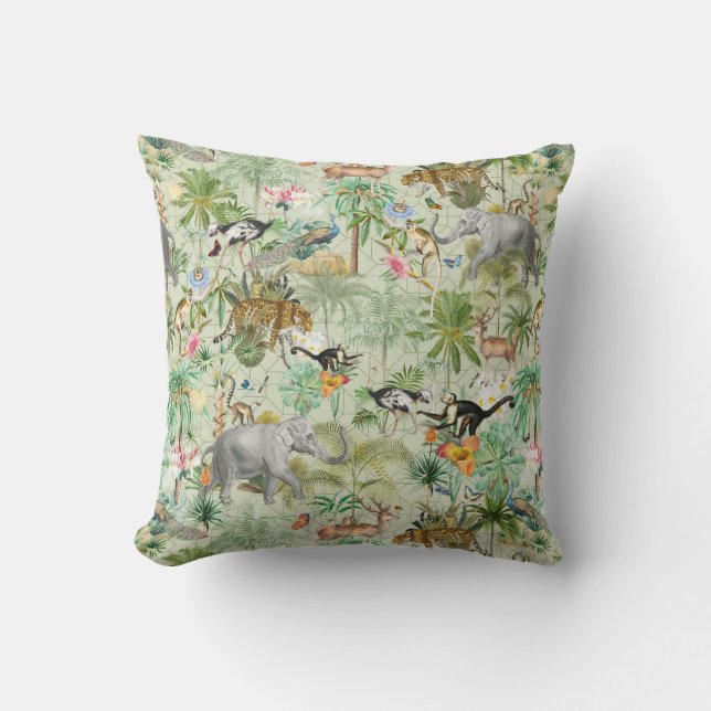 Exóticos animales salvajes jungla Cojín decorativo (Anverso)
