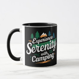 Experimente serenidad con camping, taza de café