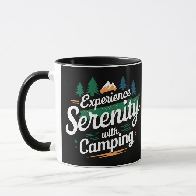 Experimente serenidad con camping, taza de café (Izquierda)
