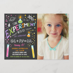 Experimento científico Chica de invitaciones de cu