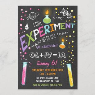 Experimento científico Chica de invitaciones de cu