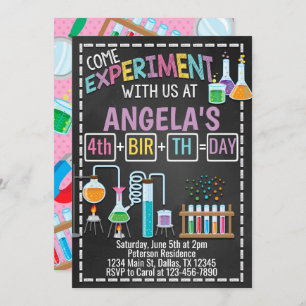 Experimento científico Chica Invitación a fiesta d