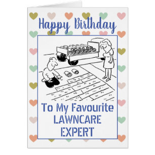 Experto en cuidado del césped de cumpleaños feliz