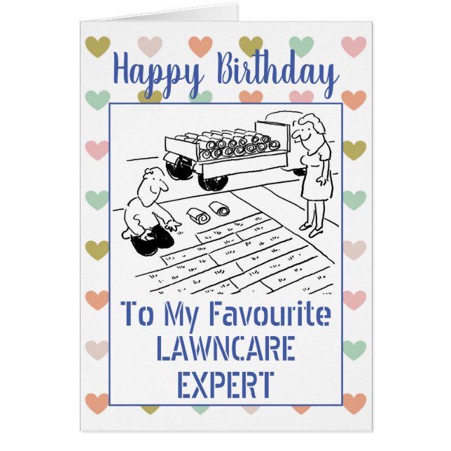 Experto en cuidado del césped de cumpleaños feliz (Frente)