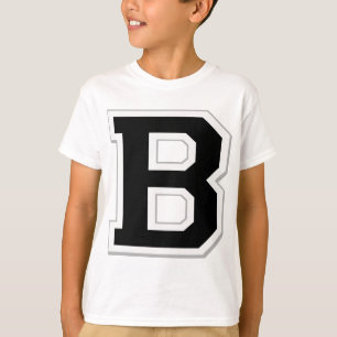 Expliqúelo camiseta negra inicial de la letra B