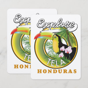 Explora el logotipo de viaje de Tela Honduras