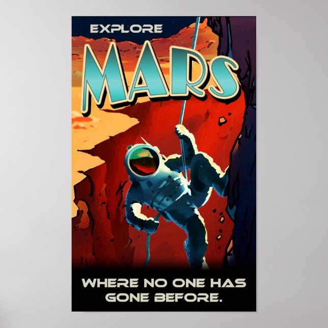 Explora Marte - Póster de viaje retro personalizad (Frente)