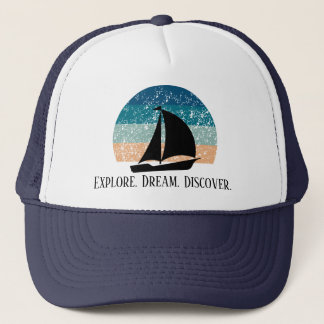 Explora. Soñar. Descubre. Sombrero de camión de vi