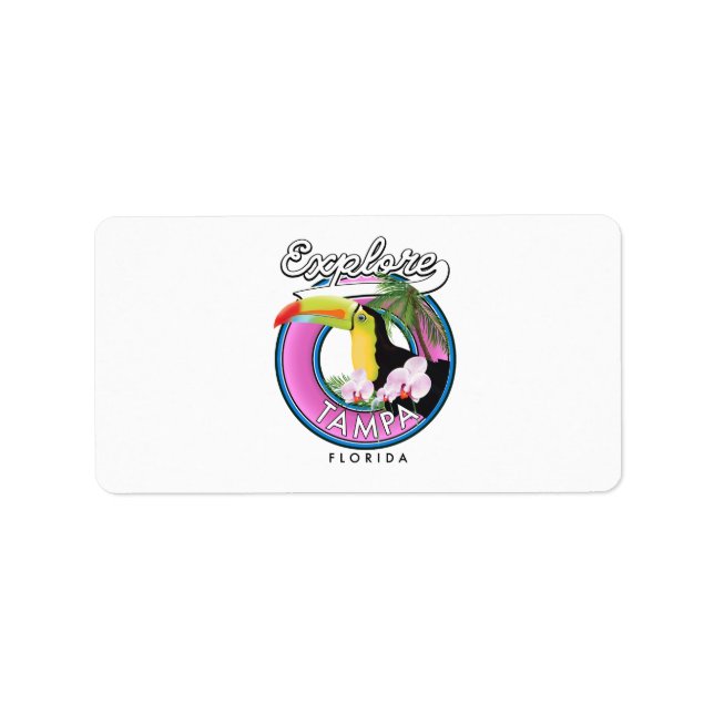 Explora Tampa Florida logo retro Pegatina (Frente)