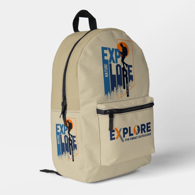 Exploración de la naturaleza | Mochila impresa (ho (Esquina izquierda trasera)