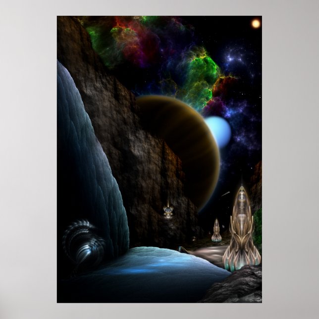 Exploración Del Poster De La Pared De Arte Fractal (Frente)