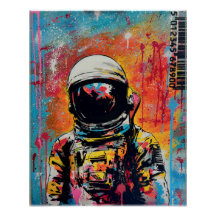 Explorador cósmico #2 Poster brillante de arte pop