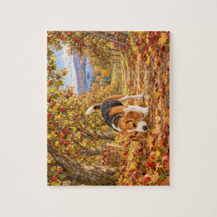 Explorador de huertos Beagle de otoño Puzzle