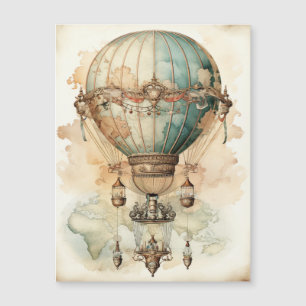 Explorador del mapa del mundo del dirigible azul a