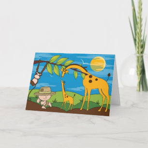 Explorador en la tarjeta de invitación al cumpleañ