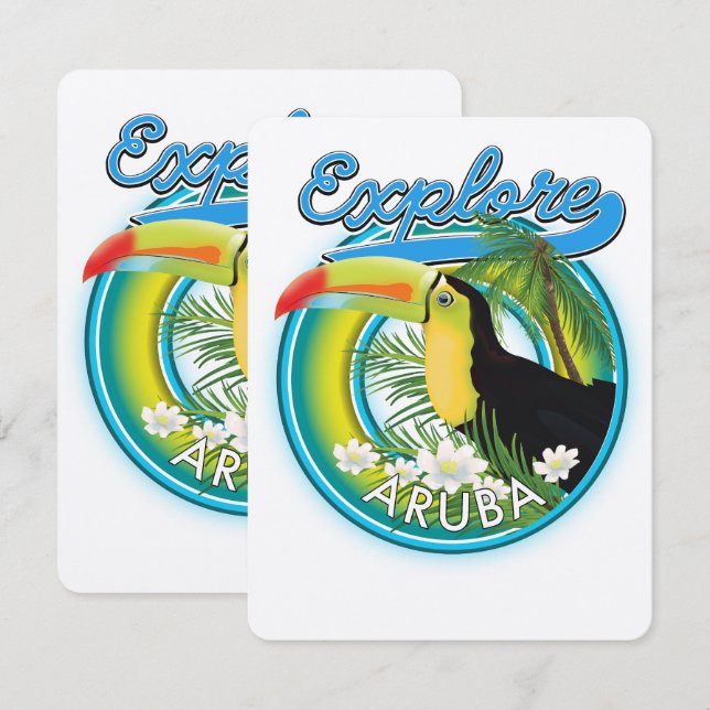 Explorar el logotipo de viaje de Aruba (Anverso / Reverso)