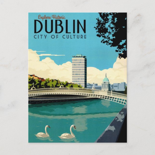 Explorar postal de Dublín Irlanda (Anverso)