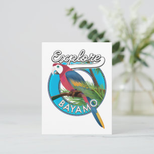 Explorar postal de logotipo retro de Hawái