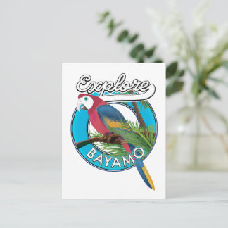 Explorar postal de logotipo retro de Hawái