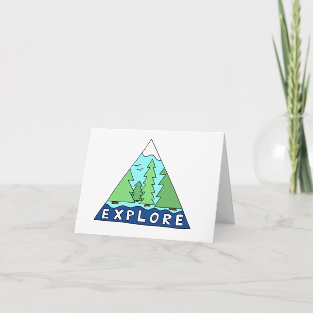 Explore la tarjeta de nota en blanco de la montaña (Anverso)