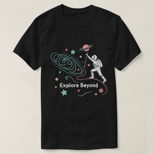 Explore Más Allá Del Pegatina De Camisetas Astrona (Diseño del anverso)