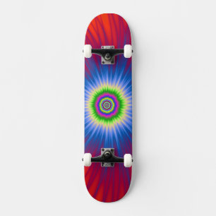 Explosión azul en Skateboard en rojo