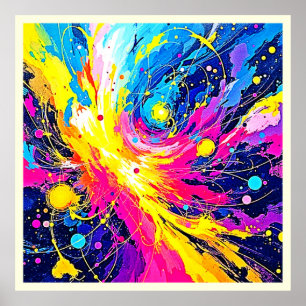 Explosión Cósmica: Arte de Salpicaduras Vibrantes