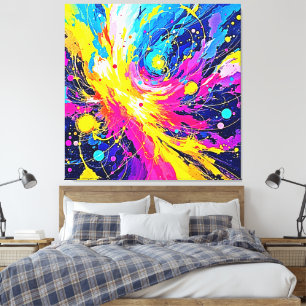 Explosión Cósmica: Arte de Salpicaduras Vibrantes
