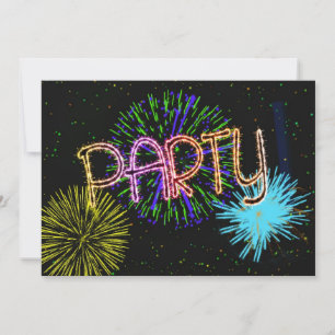 Explosión de la invitación de la fiesta de fuegos 