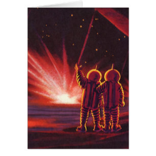 Explosión del planeta rojo alienígena de ciencia f