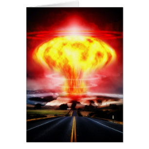 Explosión nuclear ilustracion en nube de hongos