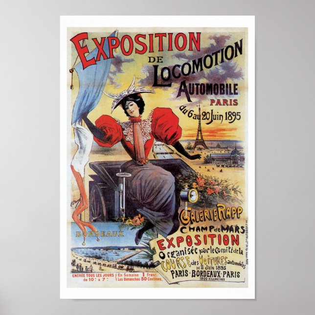 Expo Paris 1895 AutomobilePoster de impresión de a (Frente)