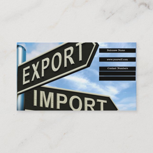 Exportar tarjeta de visita de importación (Anverso)