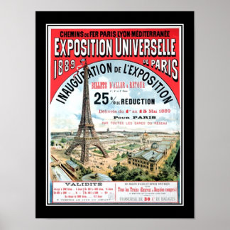 Exposición Universal París 1889 Póster Vintage