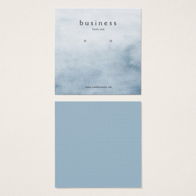 Expositor de Aretes de Acuarela en Azul Polvo (Anverso y reverso)