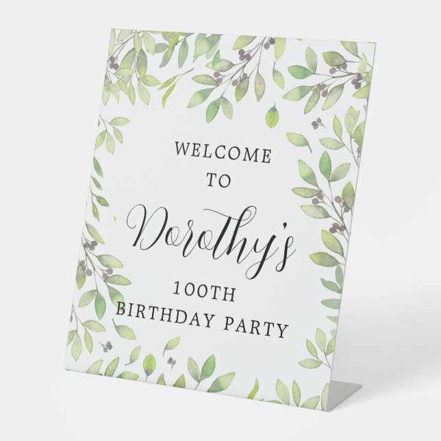 Expositor En L 100.º cumpleaños Bienvenida Botánica Púrpura (Anverso)