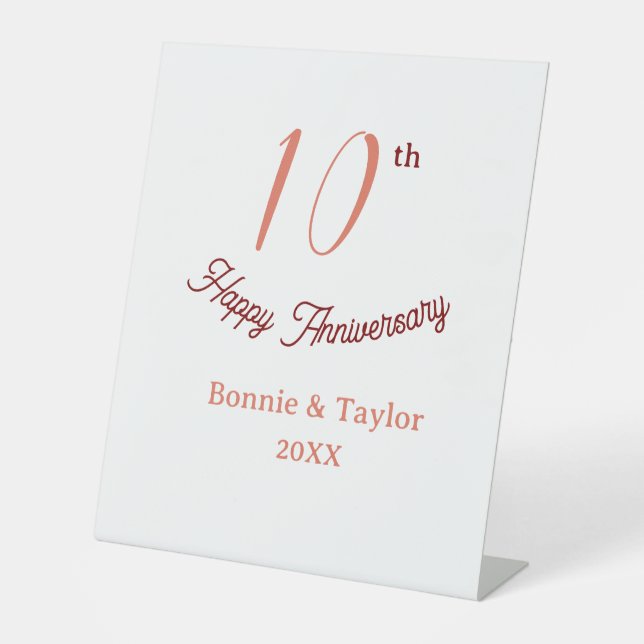 Expositor En L 10th wedding anniversary peach pastel name retro b (Anverso)
