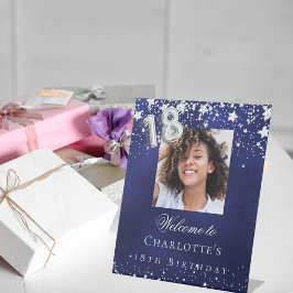 Expositor En L 18 años estrellas de plata azul bienvenida