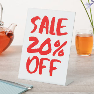 Expositor En L 20% fuera de venta Rótulo, tabletop Signage, tiend