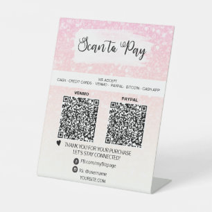 Expositor En L *~* 2 QR PAGO - Tienda de mesa Pastel