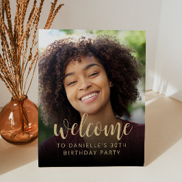 Expositor En L 30.º Fiesta de cumpleaños foto bienvenida