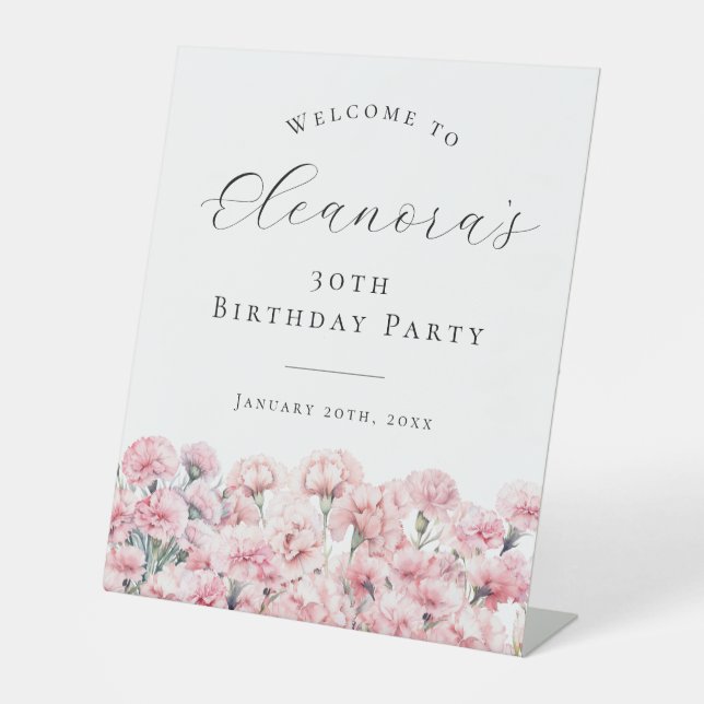 Expositor En L 30th Birthday Party January Birth Flower Welcome (Anverso)