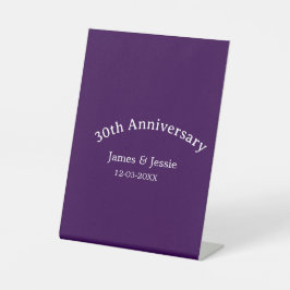 Expositor En L 30th wedding anniversary name date purple simple 